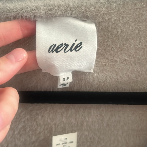 Aerie fuzzy gray cardigan - Picture 3 of 5